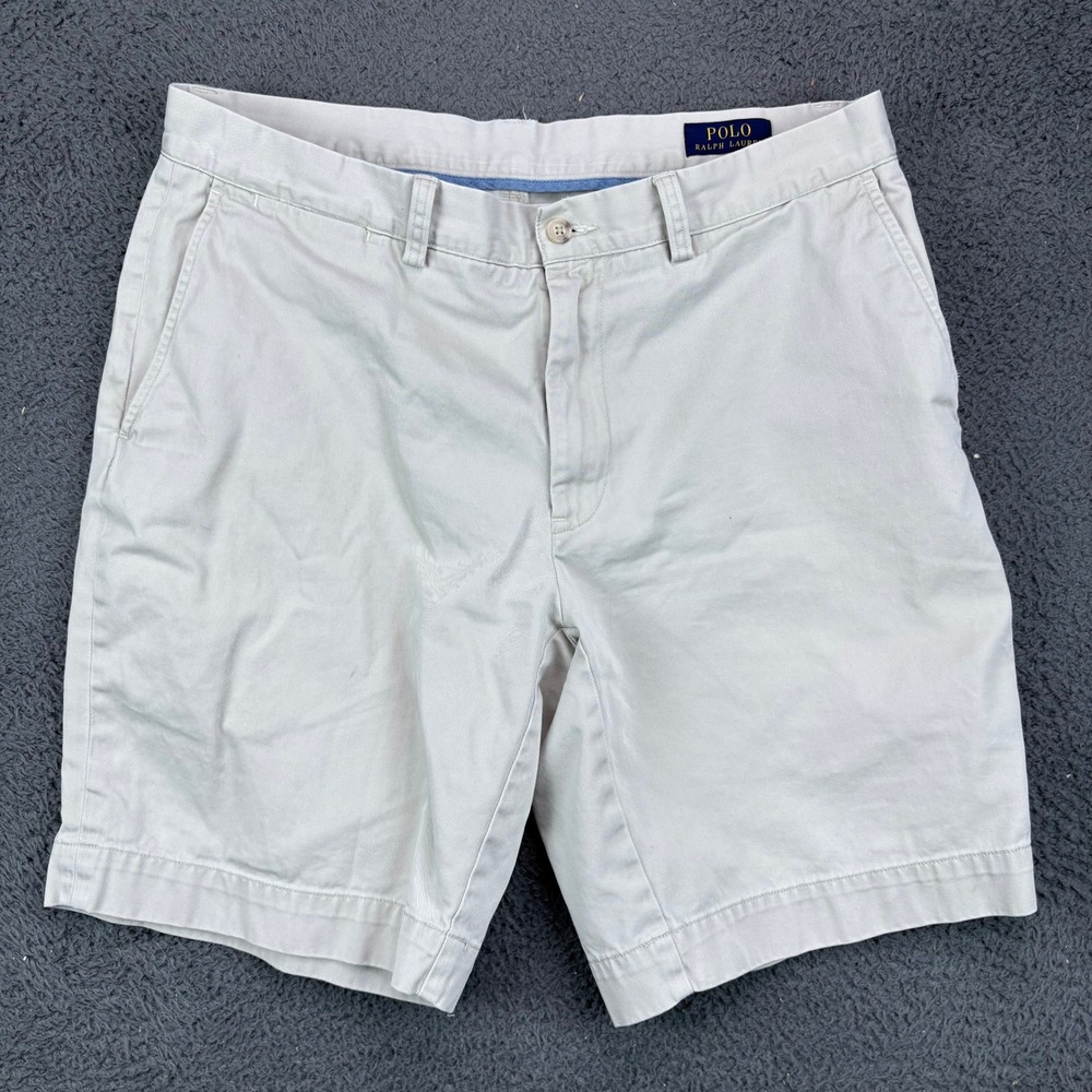Polo Ralph Lauren Mens Classic Fit 9 Inch Chino Shorts Khaki Tan Size 33 10193